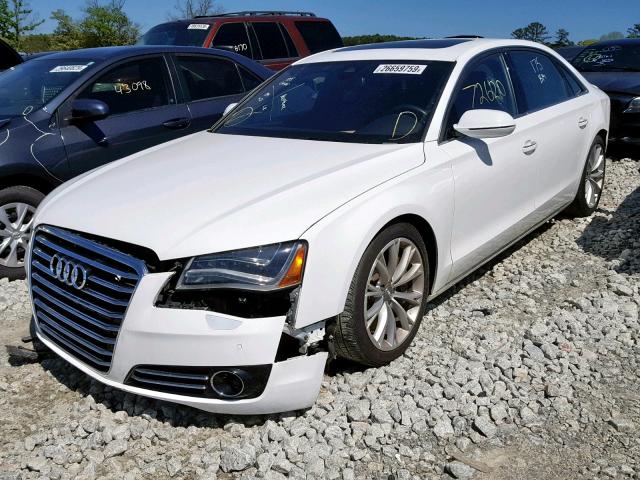 WAURVAFD7BN010522 - 2011 AUDI A8 L QUATT WHITE photo 2