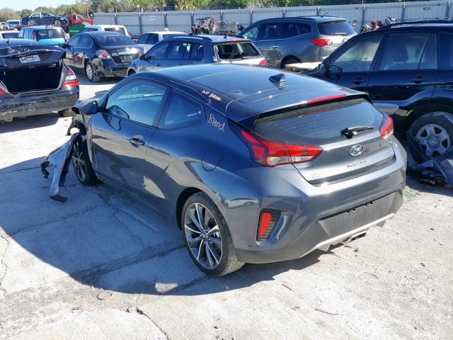 KMHTG6AF7KU009770 - 2019 HYUNDAI VELOSTER B GRAY photo 3