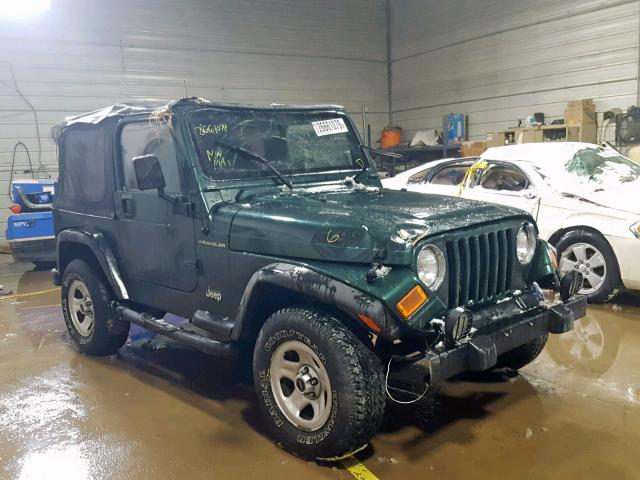 1J4FA29P7YP773645 - 2000 JEEP WRANGLER / GREEN photo 1