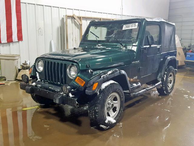 1J4FA29P7YP773645 - 2000 JEEP WRANGLER / GREEN photo 2