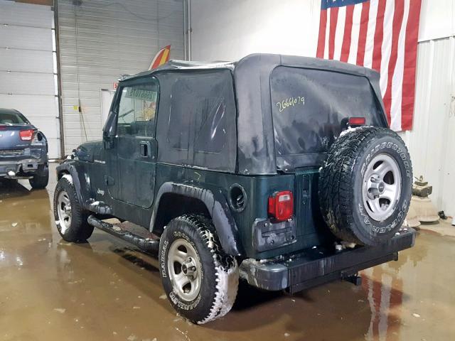 1J4FA29P7YP773645 - 2000 JEEP WRANGLER / GREEN photo 3