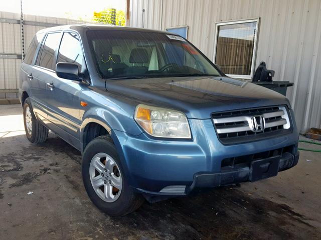 5FNYF28186B023059 - 2006 HONDA PILOT LX BLUE photo 1