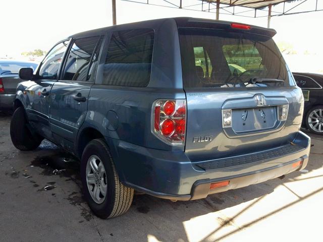 5FNYF28186B023059 - 2006 HONDA PILOT LX BLUE photo 3