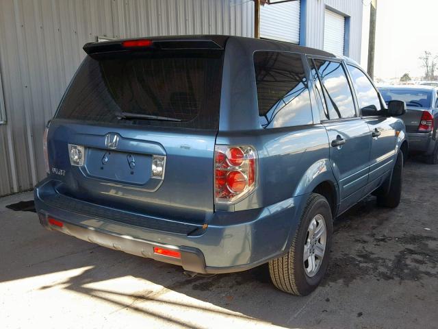 5FNYF28186B023059 - 2006 HONDA PILOT LX BLUE photo 4