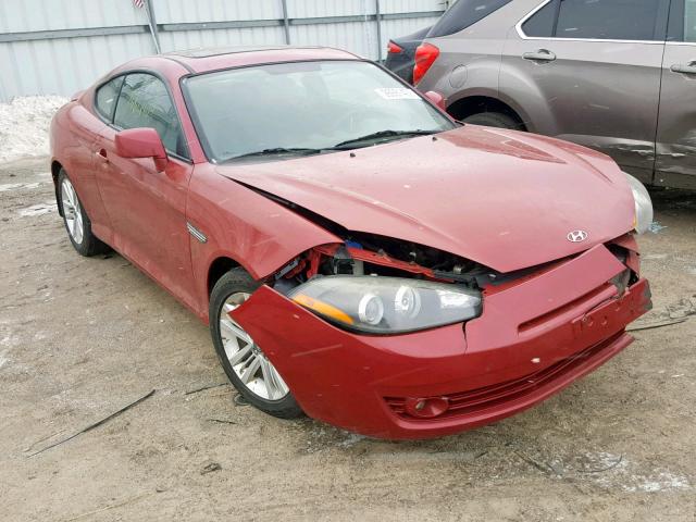 KMHHM66D18U278197 - 2008 HYUNDAI TIBURON GS RED photo 1