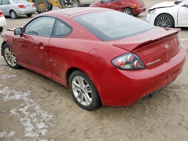 KMHHM66D18U278197 - 2008 HYUNDAI TIBURON GS RED photo 3