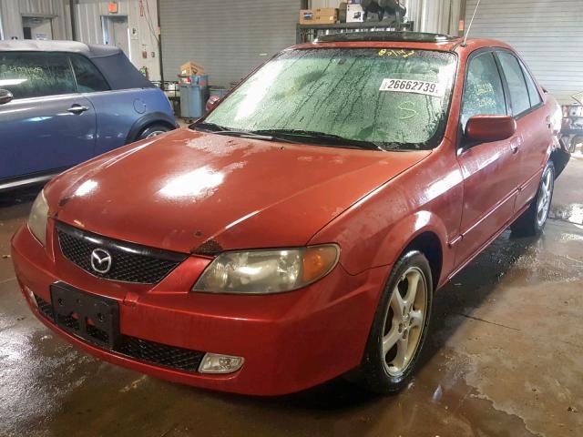 JM1BJ226821576726 - 2002 MAZDA PROTEGE DX RED photo 2