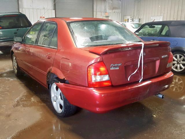 JM1BJ226821576726 - 2002 MAZDA PROTEGE DX RED photo 3