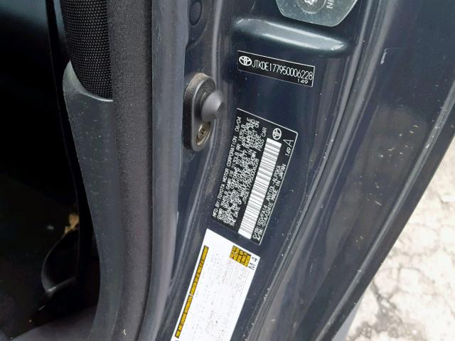 JTKDE177950006228 - 2005 TOYOTA SCION TC ნაცრისფერი ფოტო 10