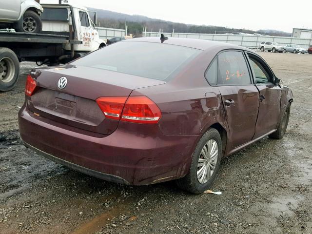 1VWAP7A39EC027525 - 2014 VOLKSWAGEN PASSAT S BURGUNDY photo 4