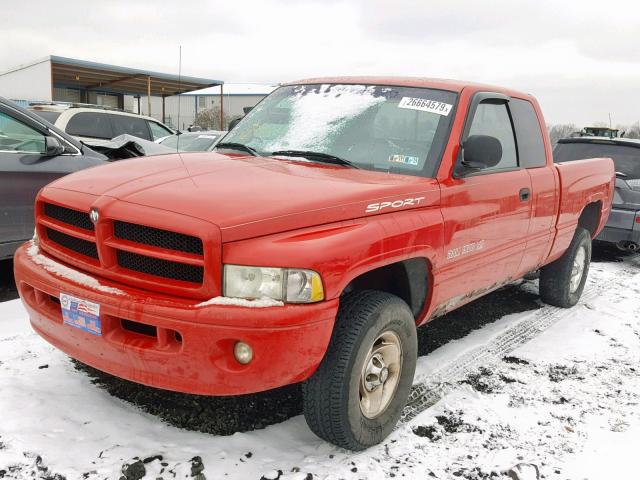 1B7HF13Z4XJ639147 - 1999 DODGE RAM 1500 RED photo 2