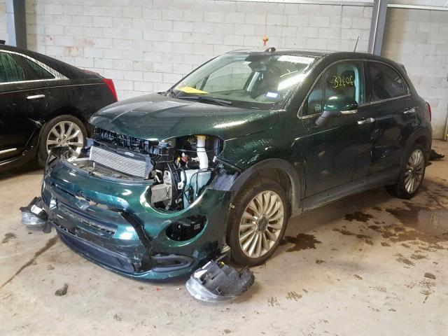 ZFBCFXDT6GP392169 - 2016 FIAT 500X LOUNG GREEN photo 2