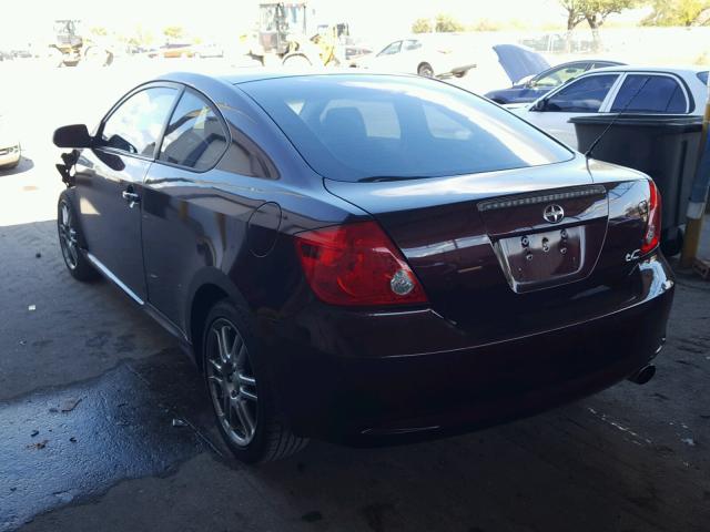 JTKDE167370144495 - 2007 TOYOTA SCION TC MAROON photo 3