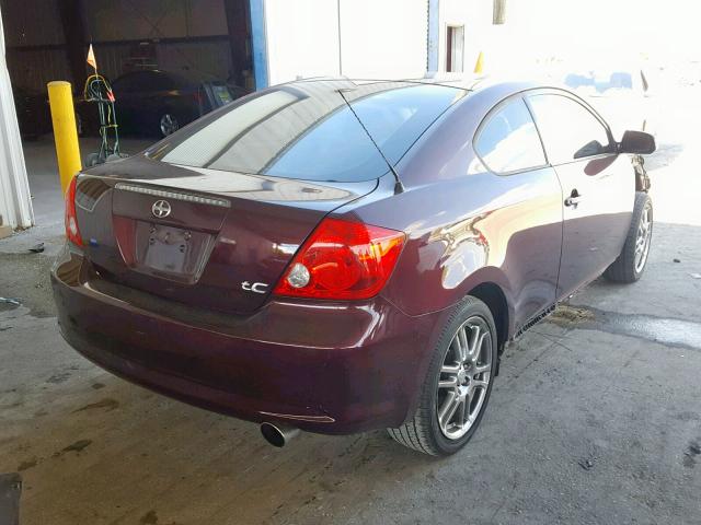 JTKDE167370144495 - 2007 TOYOTA SCION TC MAROON photo 4