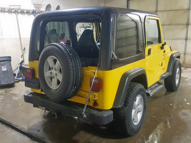 1J4FA49S11P306274 - 2001 JEEP WRANGLER / YELLOW photo 4