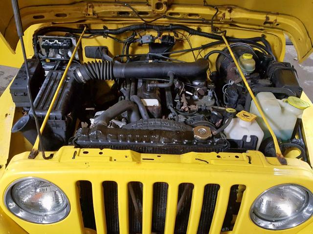 1J4FA49S11P306274 - 2001 JEEP WRANGLER / YELLOW photo 7