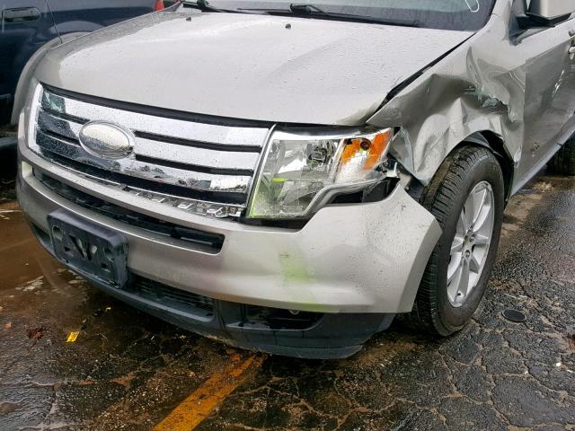 2FMDK38C58BA10542 - 2008 FORD EDGE SEL SILVER photo 9