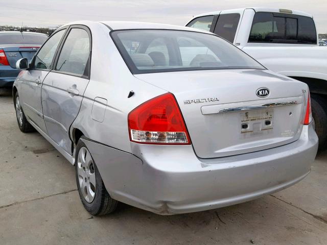 KNAFE121385492512 - 2008 KIA SPECTRA EX SILVER photo 3