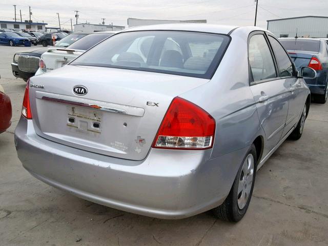 KNAFE121385492512 - 2008 KIA SPECTRA EX SILVER photo 4