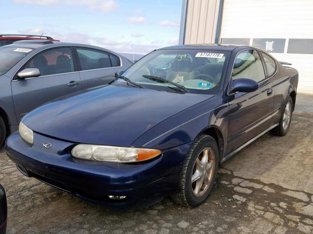 1G3NL12E0YC426485 - 2000 OLDSMOBILE ALERO GL BLUE photo 2