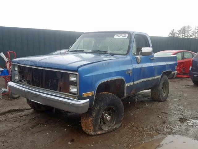 1GNEV18K9JF183956 - 1988 CHEVROLET BLAZER V10 BLUE photo 2