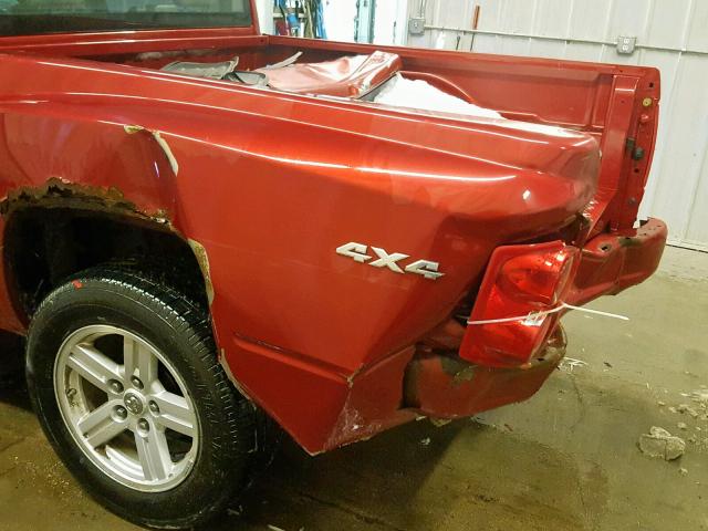 1D7HW38K38S577183 - 2008 DODGE DAKOTA SXT RED photo 9