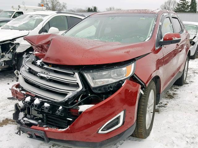 2FMPK3J94HBC62522 - 2017 FORD EDGE SEL RED photo 2