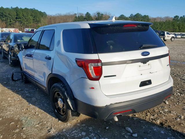 1FM5K8AR6HGA79491 - 2017 FORD EXPLORER P WHITE photo 3