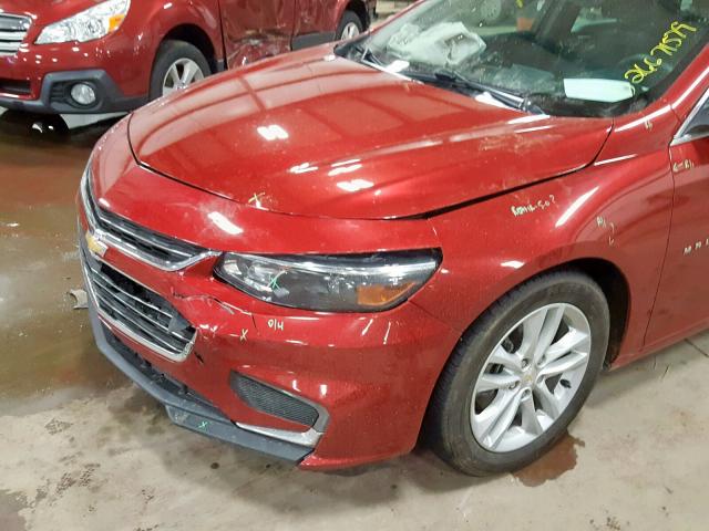 1G1ZE5ST3GF212405 - 2016 CHEVROLET MALIBU LT RED photo 9