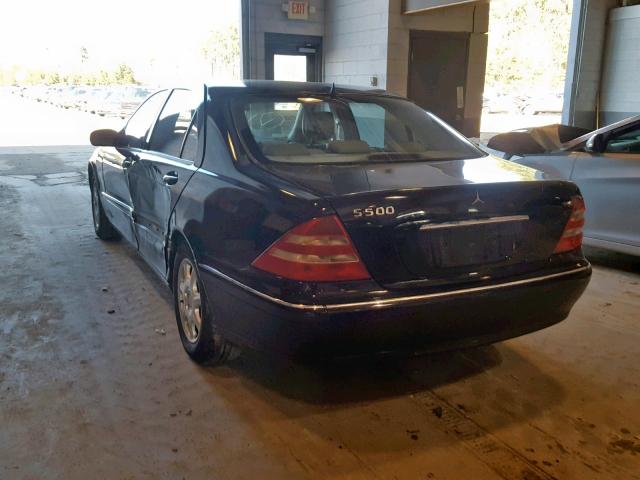 WDBNG75J62A261821 - 2002 MERCEDES-BENZ S 500 BLACK photo 3