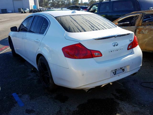 JN1CV6AP4AM203841 - 2010 INFINITI G37 BASE WHITE photo 3