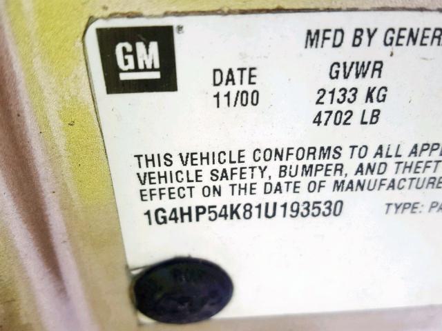 1G4HP52K45U132667 - 2005 BUICK LESABRE CU TAN photo 10