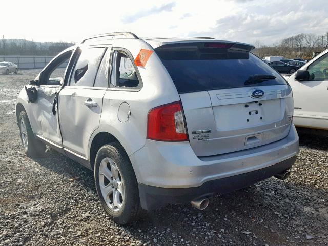 2FMDK4JC3BBA96764 - 2011 FORD EDGE SEL SILVER photo 3