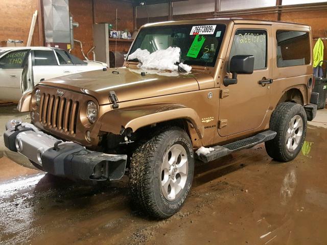 1C4AJWBG2FL600962 - 2015 JEEP WRANGLER S GOLD photo 2