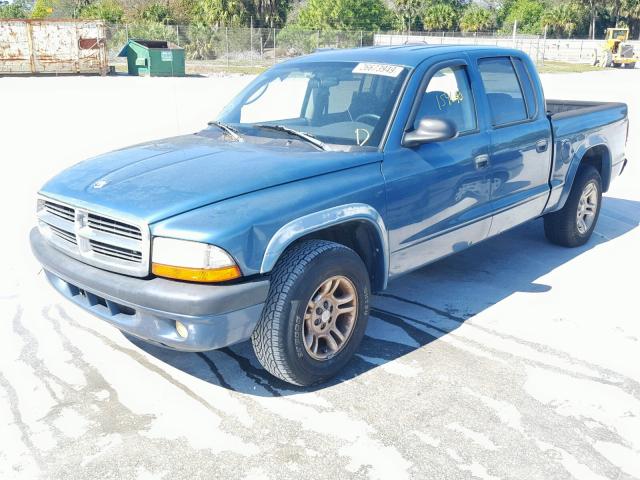 1D7HL38K24S733930 - 2004 DODGE DAKOTA QUA BLUE photo 2