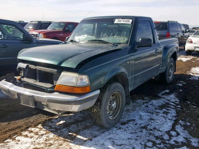 1FTYR10C5WTA64857 - 1998 FORD RANGER GREEN photo 2