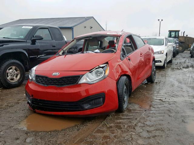 KNADM4A37D6214490 - 2013 KIA RIO LX RED photo 2