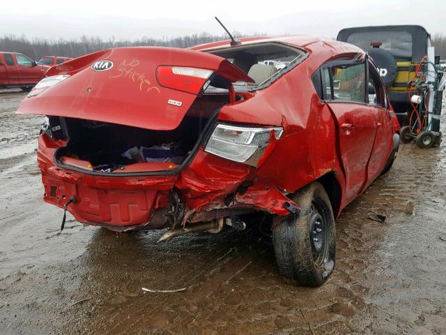 KNADM4A37D6214490 - 2013 KIA RIO LX RED photo 4