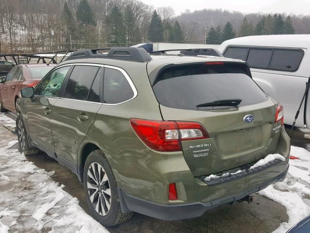 4S4BSENC4F3258107 - 2015 SUBARU OUTBACK 3. GREEN photo 3