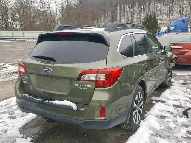 4S4BSENC4F3258107 - 2015 SUBARU OUTBACK 3. GREEN photo 4