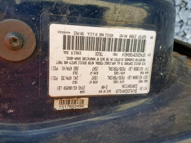 1B7HG2AZ0YS664614 - 2000 DODGE DAKOTA QUA BLUE photo 10