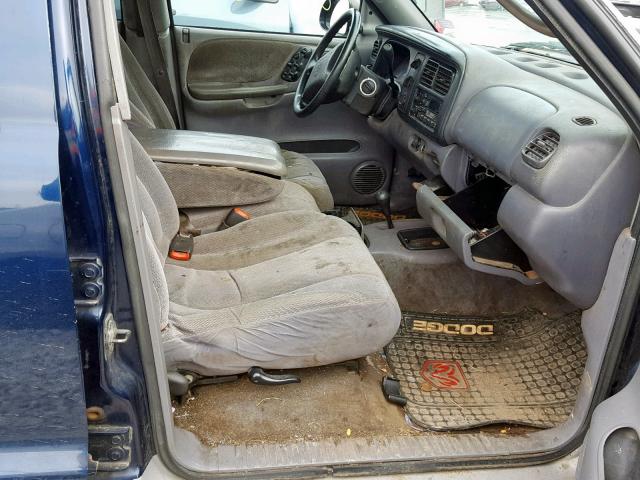 1B7HG2AZ0YS664614 - 2000 DODGE DAKOTA QUA BLUE photo 5