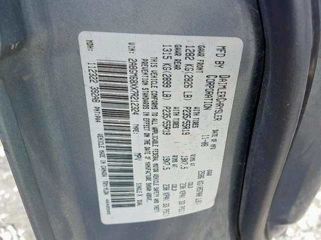 2A8GM68XX7R212324 - 2007 CHRYSLER PACIFICA T GRAY photo 10