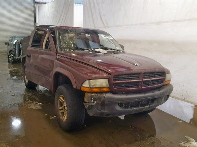 1D7GG16XX3S316590 - 2003 DODGE DAKOTA SXT MAROON photo 1