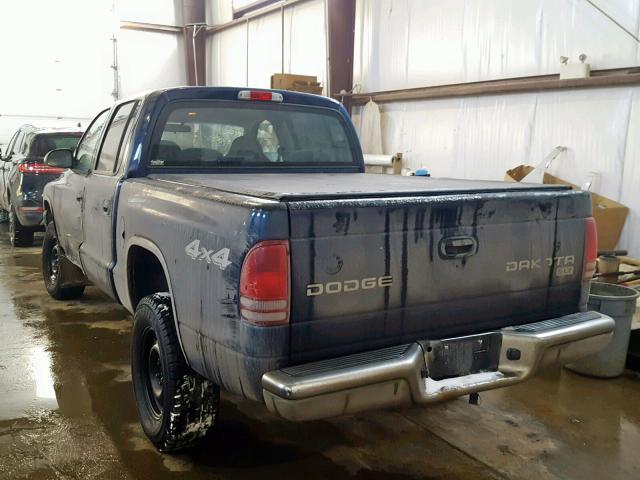 1D7HG48ZX3S237196 - 2003 DODGE DAKOTA QUA BLUE photo 3