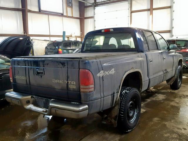 1D7HG48ZX3S237196 - 2003 DODGE DAKOTA QUA BLUE photo 4