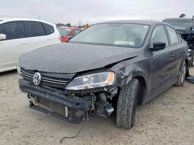 3VW2K7AJ1FM305738 - 2015 VOLKSWAGEN JETTA BASE CHARCOAL photo 2