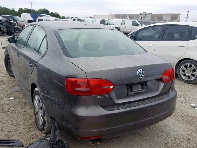 3VW2K7AJ1FM305738 - 2015 VOLKSWAGEN JETTA BASE CHARCOAL photo 3