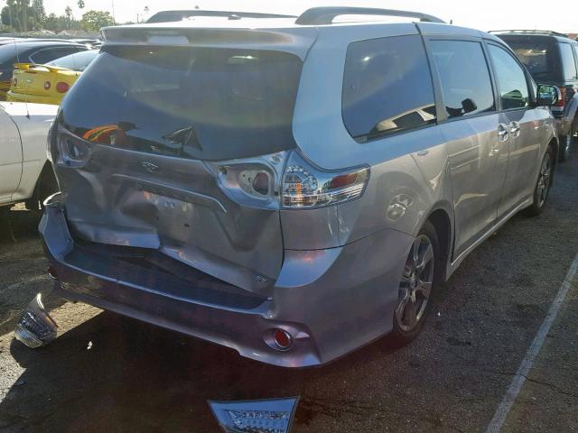 5TDXZ3DC0HS866185 - 2017 TOYOTA SIENNA SE SILVER photo 4