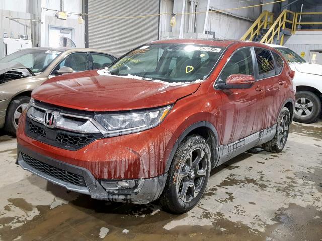 5J6RW2H81JL001406 - 2018 HONDA CR-V EXL RED photo 2